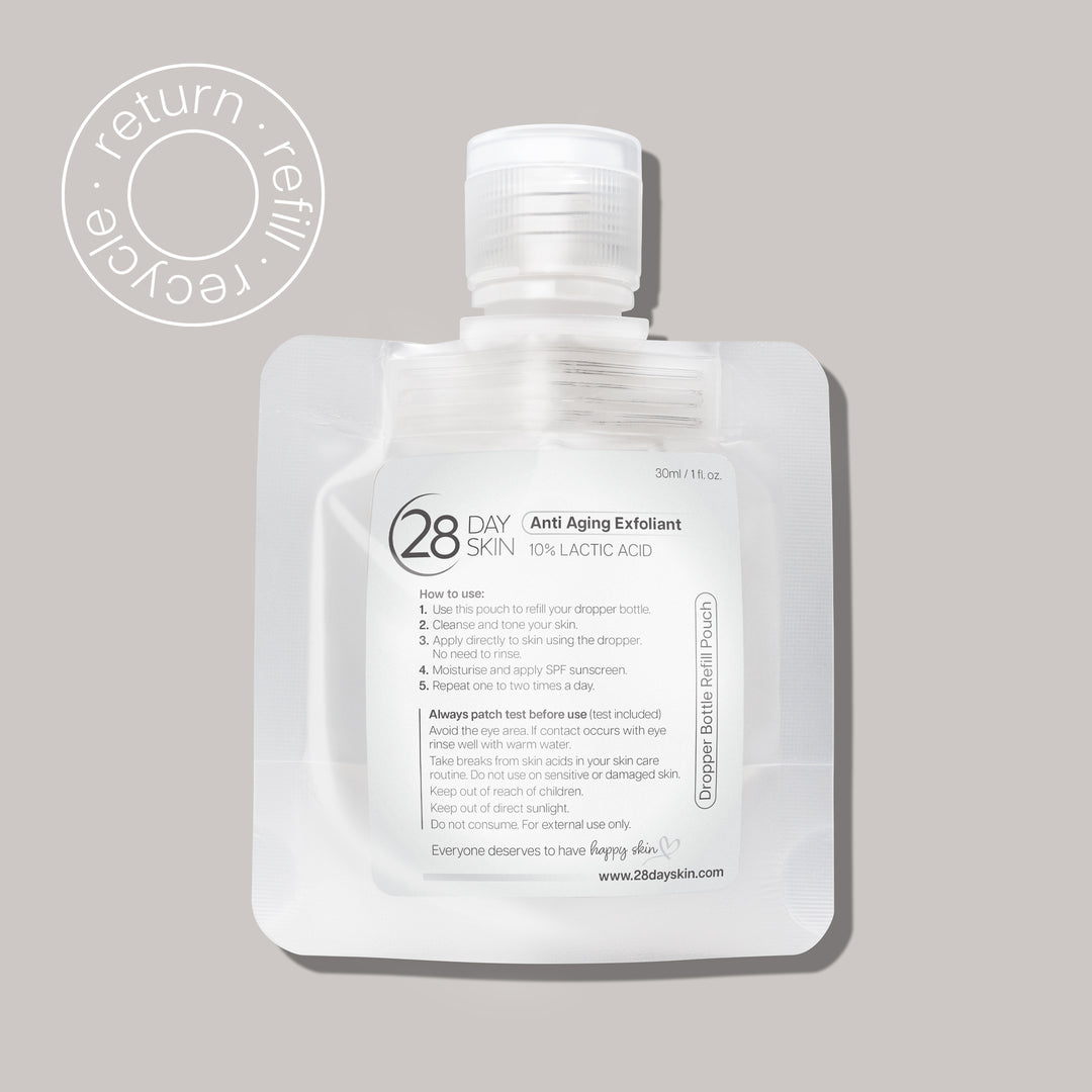 Anti Aging Exfoliant | Refill Pouch | 10% Lactic Acid | 30ml