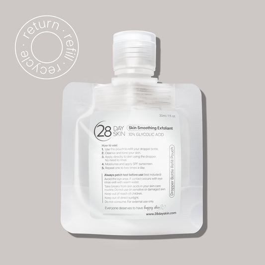 Skin Smoothing Exfoliant | Refill Pouch | 10% Glycolic Acid | 30ml